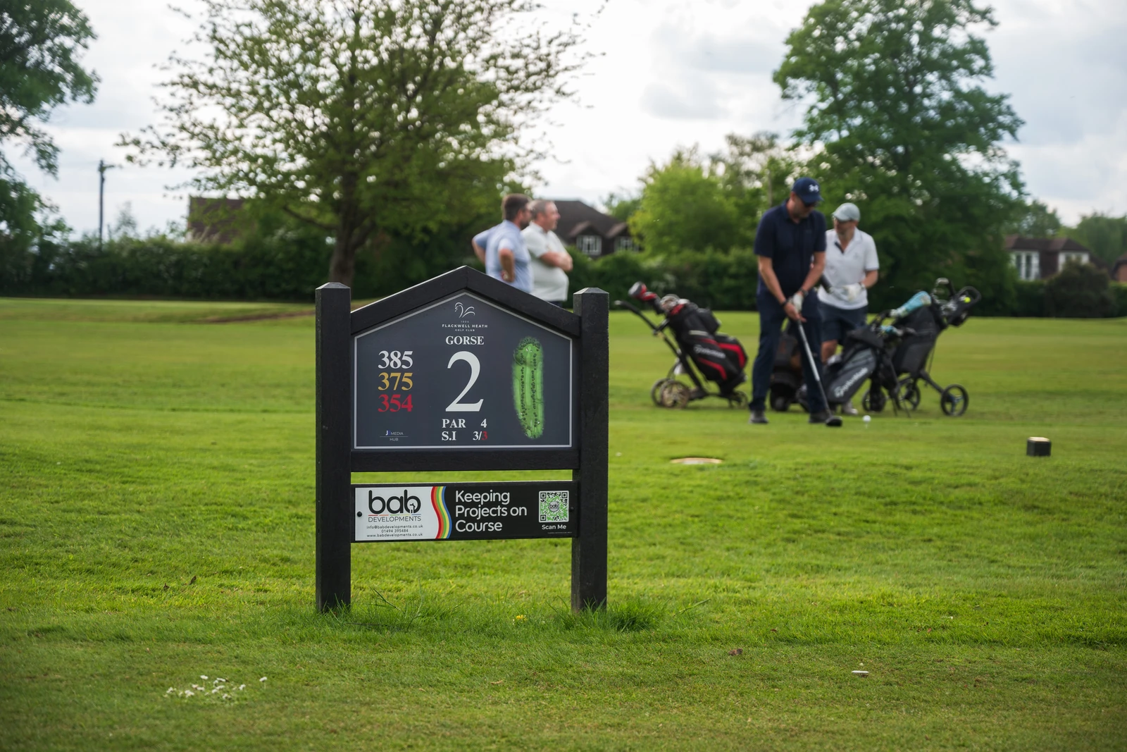 Tee sign at Flackwell Heath Golf Club