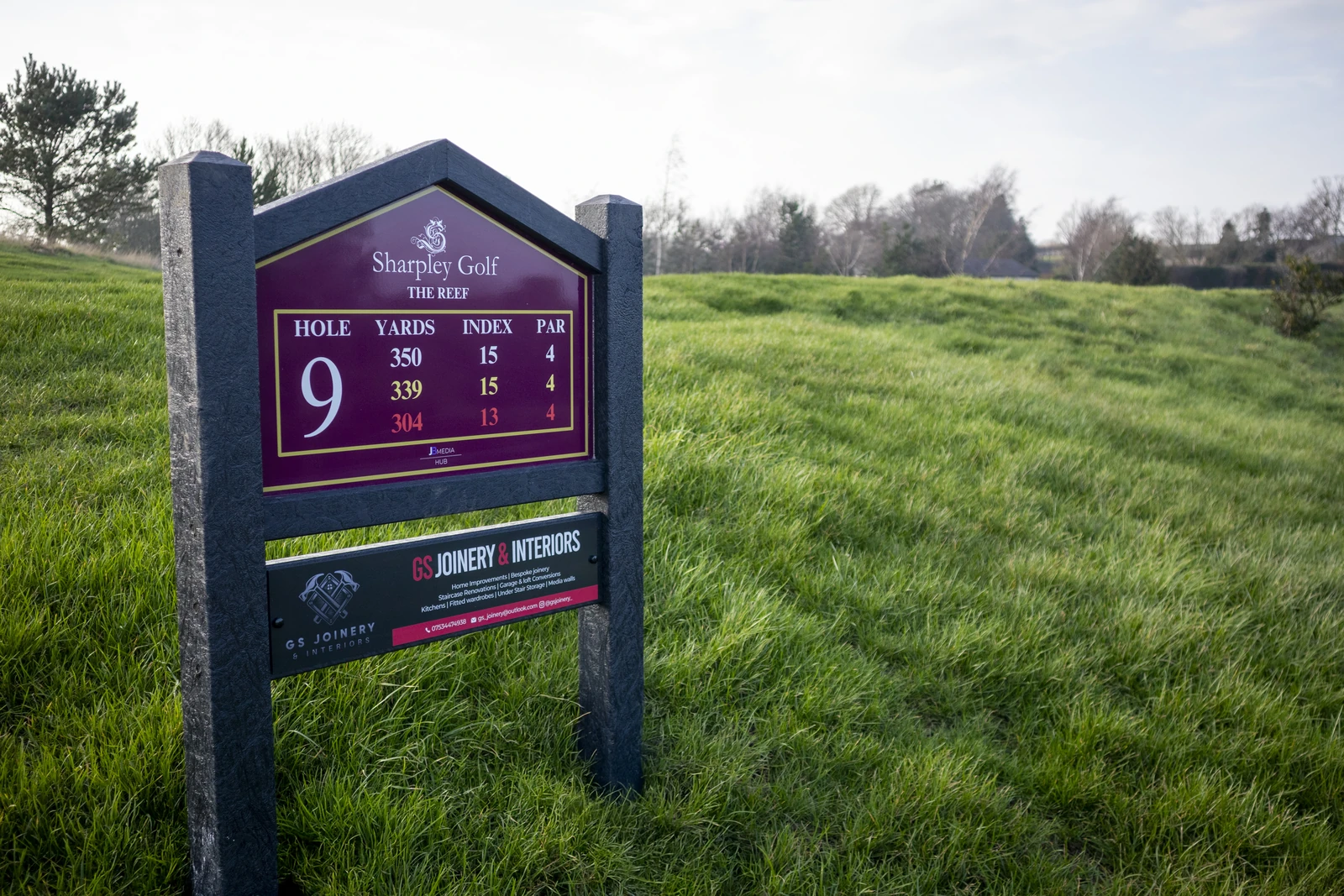 Tee sign at Sharpley Golf Club