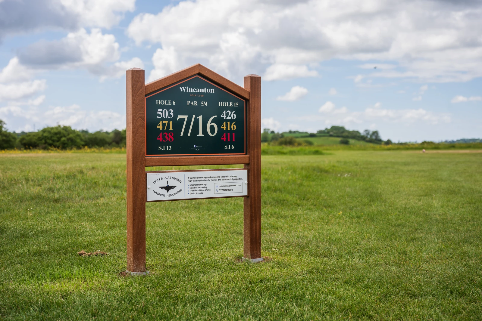 Tee sign at Wincanton Golf Club